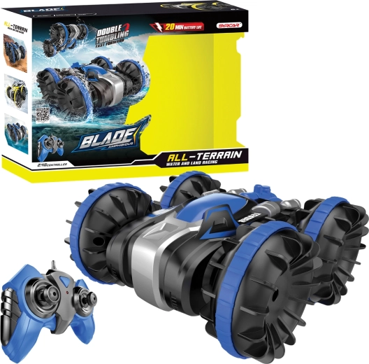 Voiture RC amphibie 1:18 – bleue