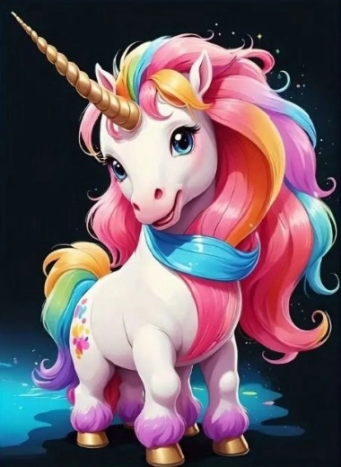 Peinture diamant – bébé licorne 30 × 40 cm