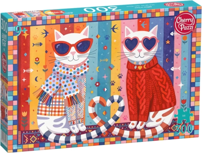 Puzzle Cherry Pazzi Chats avec lunettes de soleil, 300 pièces