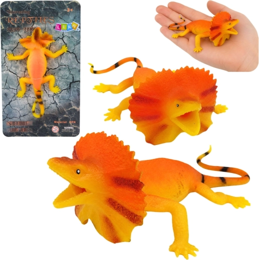 Figurine réaliste en caoutchouc extensible de lézard à collerette – 19 cm