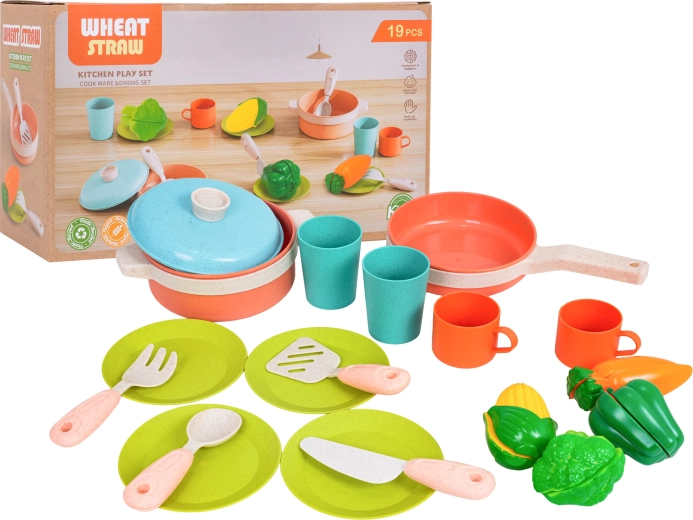Ensemble écologique de vaisselle pour enfants avec accessoires