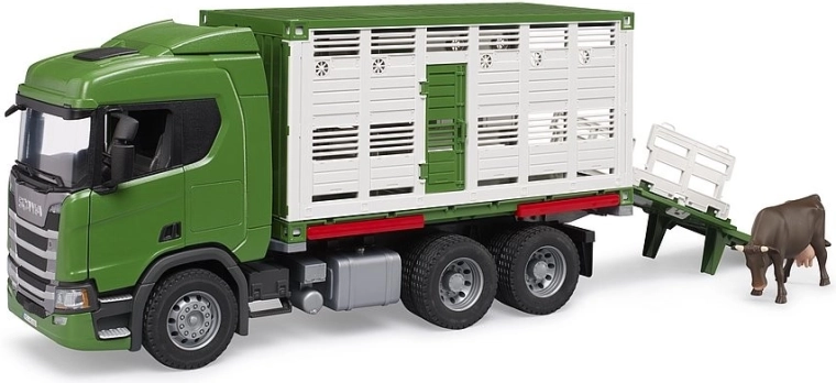 Bruder Scania transport d’animaux avec figurine de vache 1:16