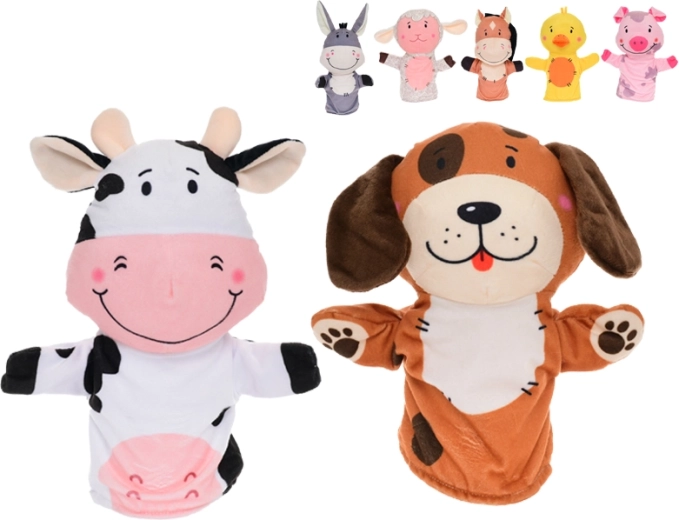 Marionnette en peluche animal 27 cm pour bébés