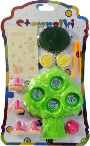 Set de tampons colorés pour enfants avec support et pince