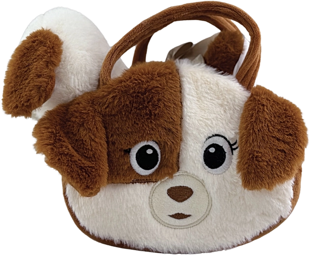 Sac à main en peluche chien avec le petit chien Patte