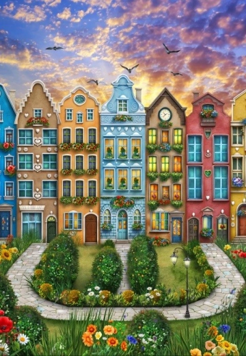 Puzzle Alipson Village arc-en-ciel 1000 pièces