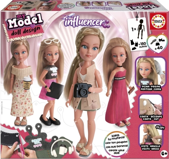 Educa My Model Doll Design, kit créatif poupée mannequin – influenceuse