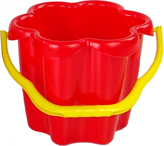 Seau en plastique Fleur pour le sable – Rouge