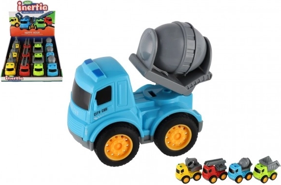 Coffret de mini véhicules de chantier à inertie 9 cm – 4 modèles