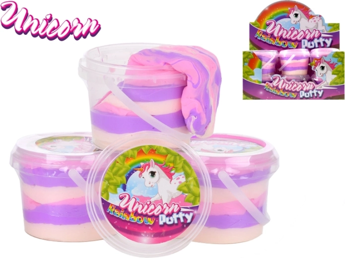 Pâte arc-en-ciel rebondissante Licorne 110 g en gobelet