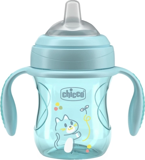 Gobelet d’apprentissage Chicco Transition avec poignées, rose, 200 ml (4 mois+)