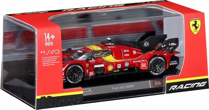 Modèle de course Bburago Ferrari 499P 1:43 rouge