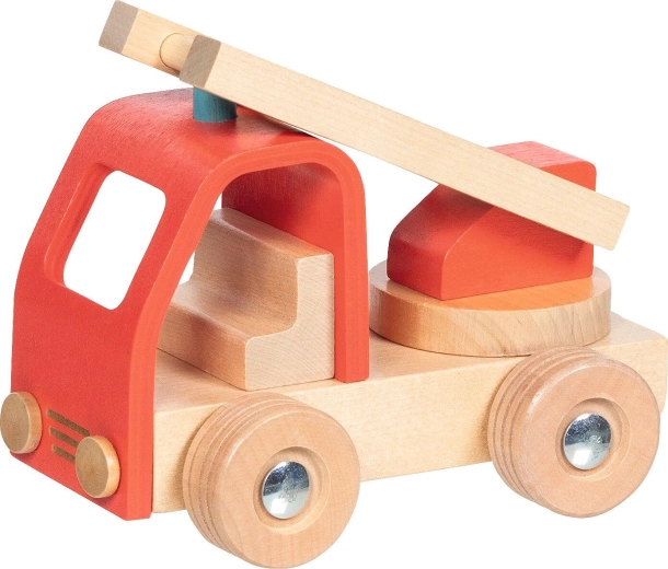 Camion de pompier en bois avec échelle