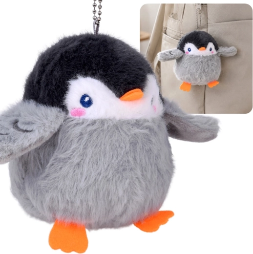 Porte-clés peluche pingouin Edek avec sifflet pour sac à dos 11 cm - 1 pièce