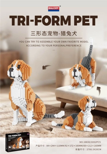Kit de construction chien 3 en 1, 1032 pièces