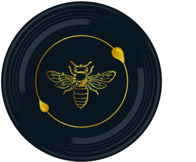 Couvercle doré avec motif d’abeille ø 82 – filetage 6 encoches, lot de 660 pcs