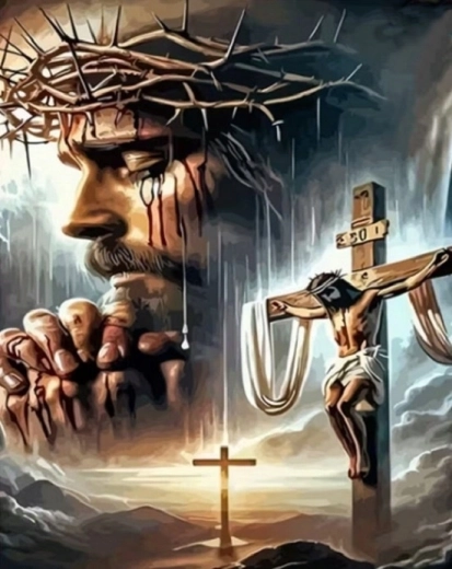 Norimpex peinture au diamant Jésus – lamentation le Vendredi saint 30 × 40 cm