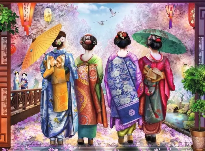 Puzzle RAVENSBURGER Parmi les arbres en fleurs 500 pièces