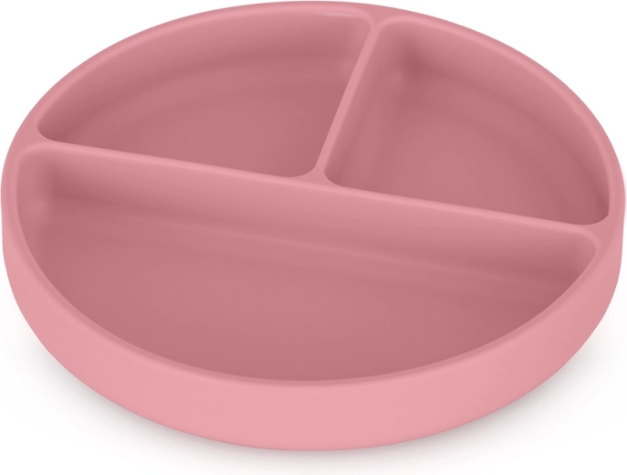 Petite&Mars assiette compartimentée en silicone avec ventouse Take&Match dusty rose 6m+