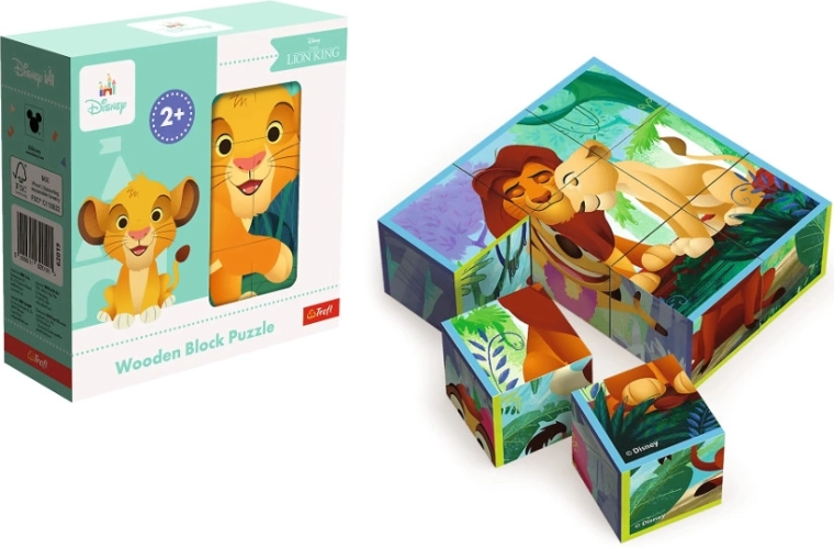 Puzzle en cubes en bois Le Roi Lion