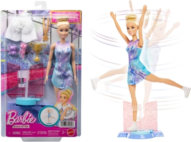 Poupée Barbie patineuse artistique avec accessoires