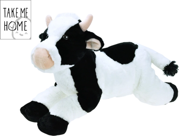 Vache en peluche allongée 40 cm