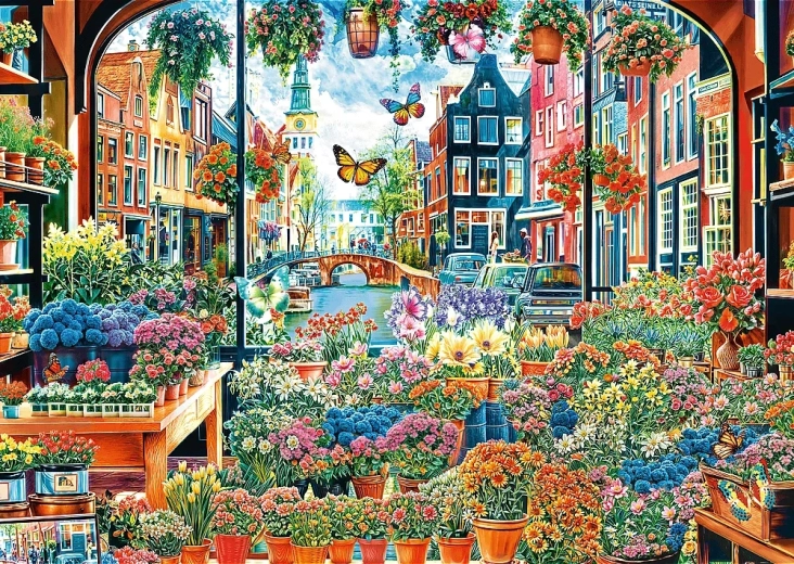 Puzzle TREFL Fleuriste à Amsterdam 2000 pièces