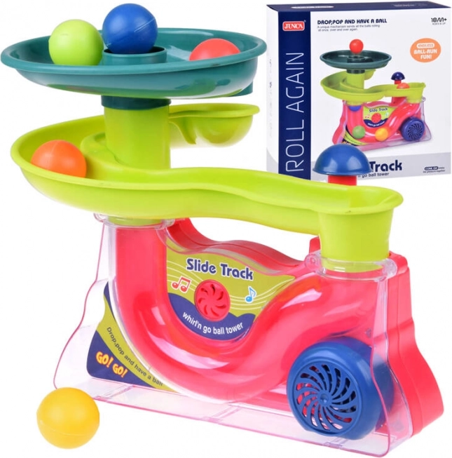 Toboggan à billes coloré avec musique pour enfants