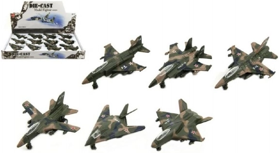 Avion de chasse militaire en métal et plastique 9 cm