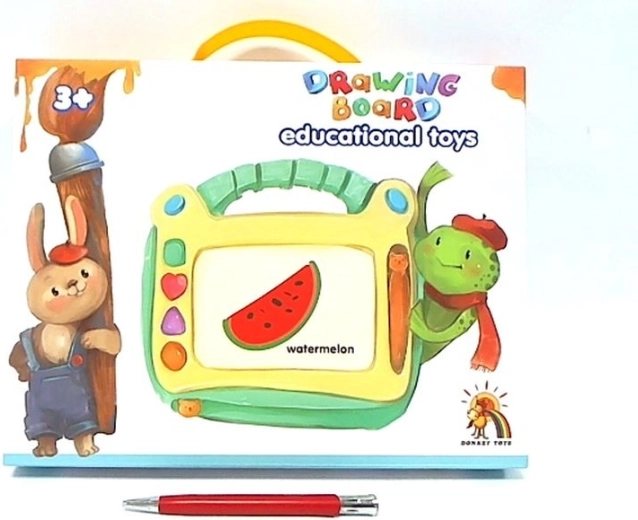 Ardoise magique colorée pour enfants avec tampons dans une boîte