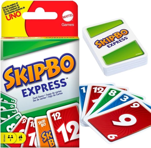 Mattel Skip-Bo Express – jeu de cartes stratégique rapide