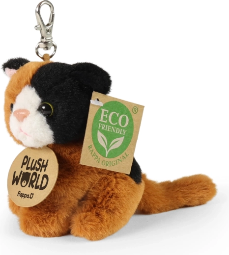Porte-clés peluche chat ECO-FRIENDLY Plush World 9 cm
