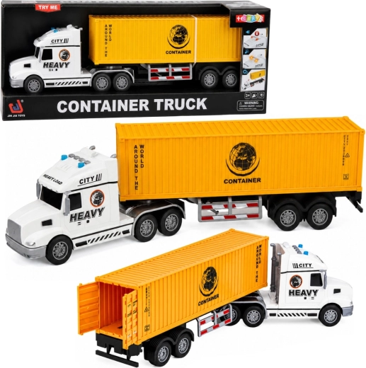 Camion TIR pour enfants avec conteneur amovible, lumières et sons 54 cm (jaune) - 1 pièce