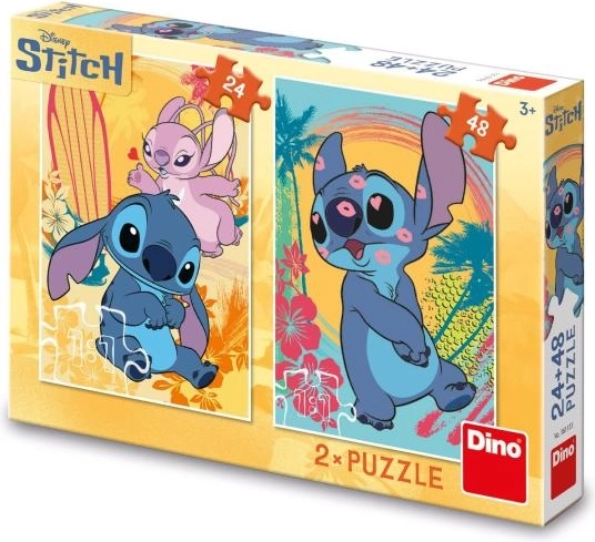 STITCH amoureux puzzle pour enfants 24 et 48 pièces