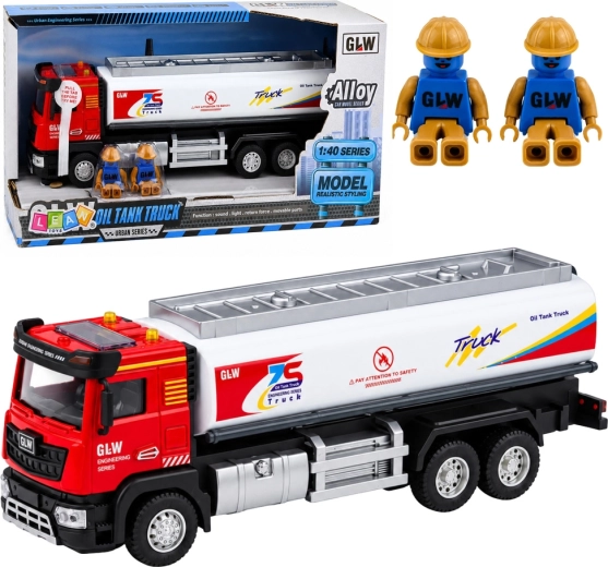 Camion-citerne en métal à rétrofriction avec lumières et sons 1:40 - 1 pièce