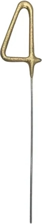 Prskavka à gâteau « feu froid » chiffre 4 dorée 15 cm - 1 pièce