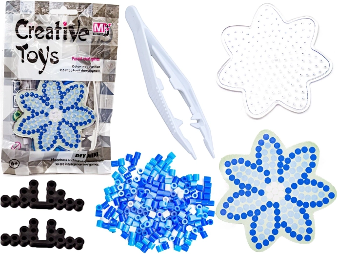Perles à repasser avec modèle fleur bleue - 1 pièce