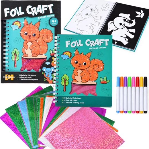 Coloriage holographique créatif 2 en 1 – animaux (Foil Craft)