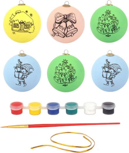 Set de décorations de Noël avec peintures