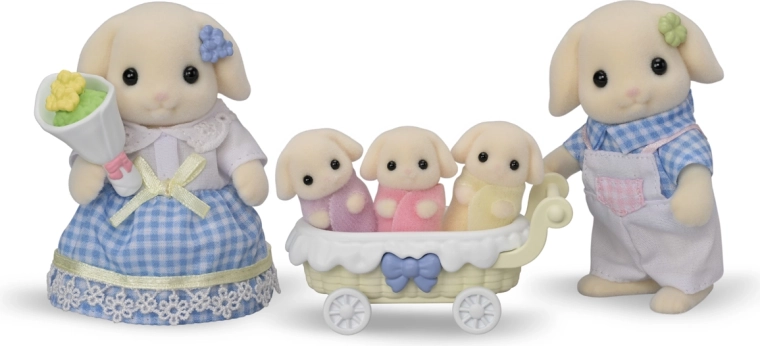 Famille Lapin Flora avec triplés