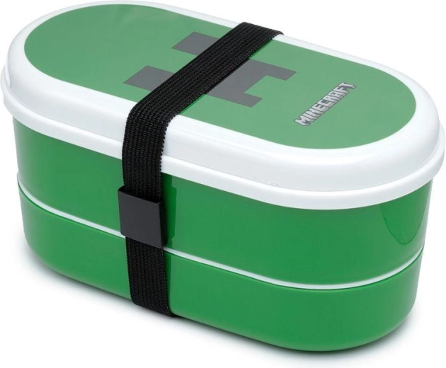 Boîte à déjeuner à deux niveaux avec couverts Minecraft
