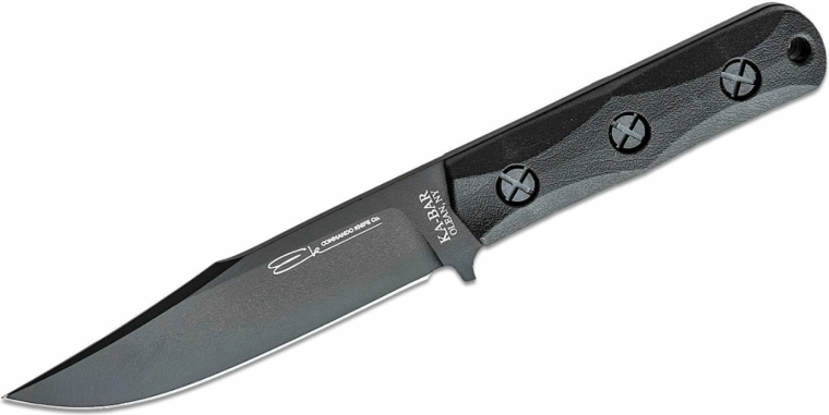 Couteau de combat KA-BAR EK50 Commando Short Clip Point, noir, Ultramid, étui Celcon