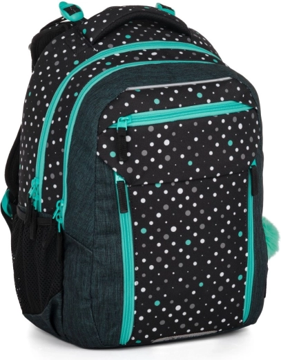 Sac à dos scolaire Bagmaster Porto noir-turquoise