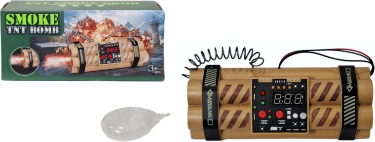 Bombe militaire interactive avec effet de fumée, lumière et son