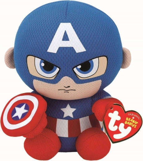 Peluche Ty Marvel Captain America 15 cm - 1 pièce