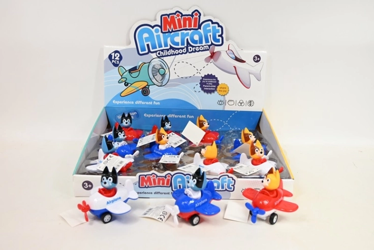 Avion avec petit chien 10 cm