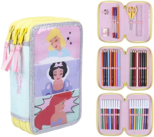 Trousse Disney Princesses équipée à trois compartiments