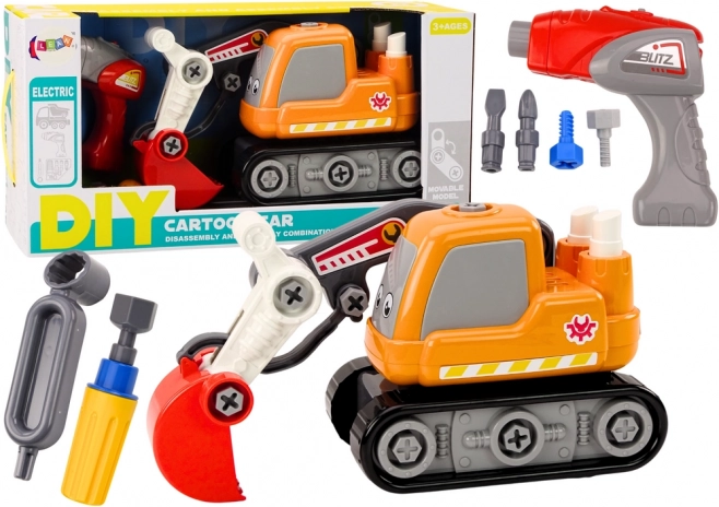 Pelle mécanique chenillée pliable pour enfants orange