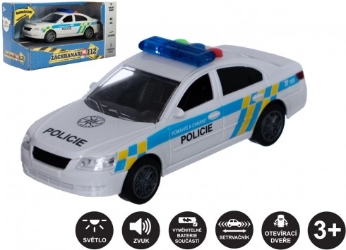 Voiture de police en plastique à rétrofriction avec son et lumière