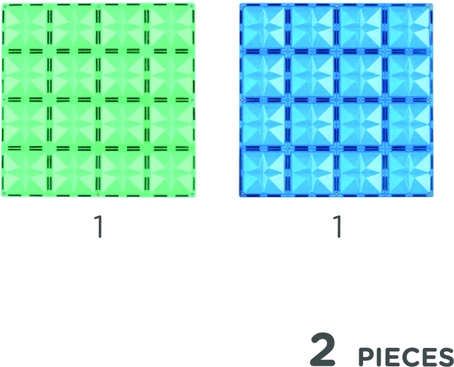 Cleverclixx grandes plaques de base magnétiques bleue et verte (2 pièces)